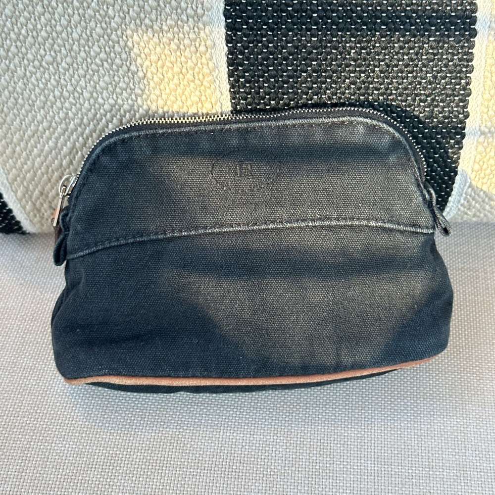 100% authentic black denim make up bag by Hermes
